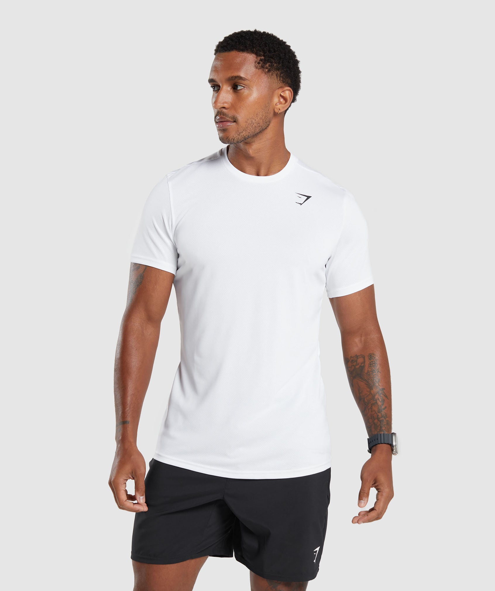 Shorts Gymshark  Arrival Long Sleeve Graphic T-Shirt - White