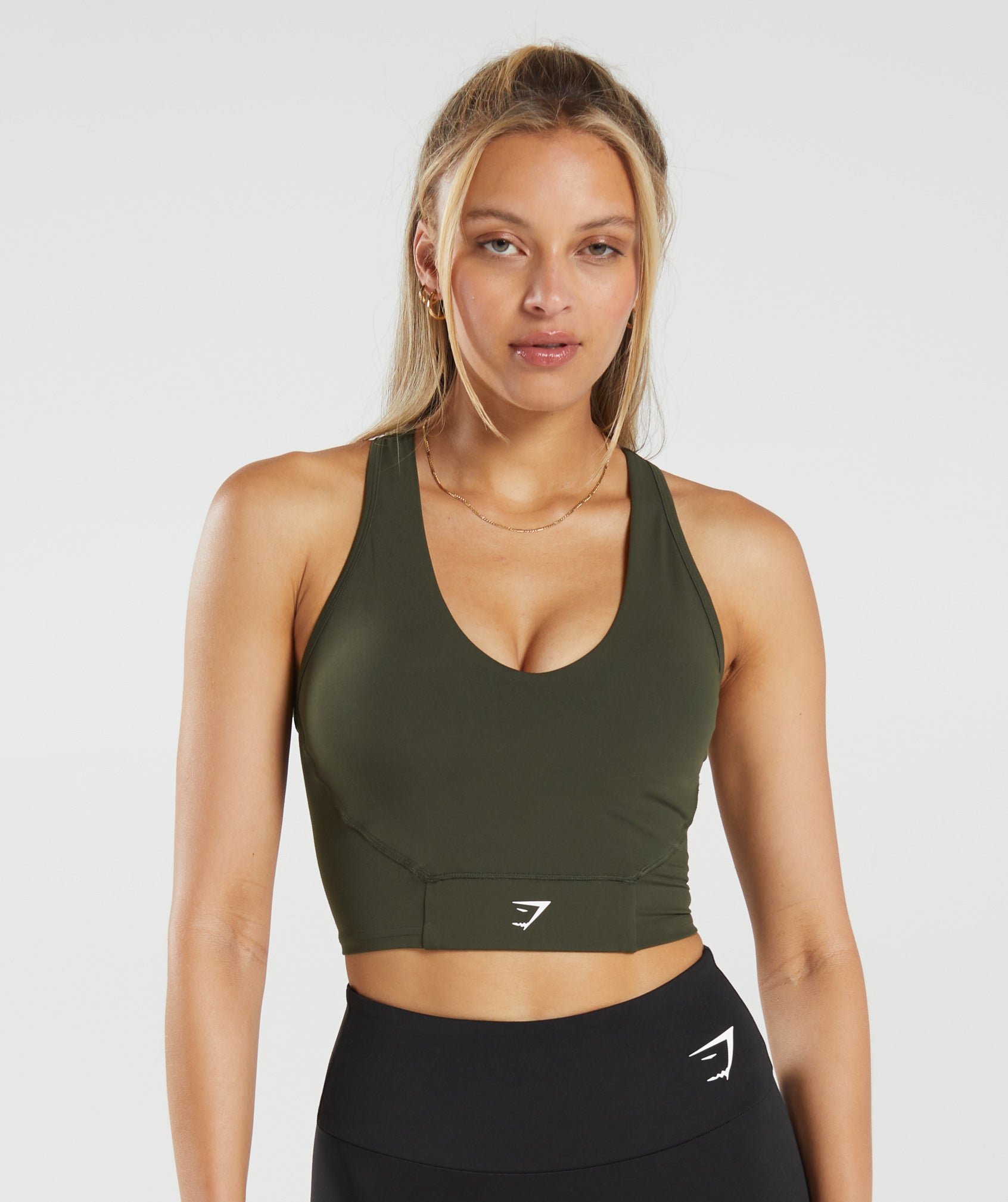 Express, Body Contour Mesh Cropped Cami With Removeable Cups in   Green