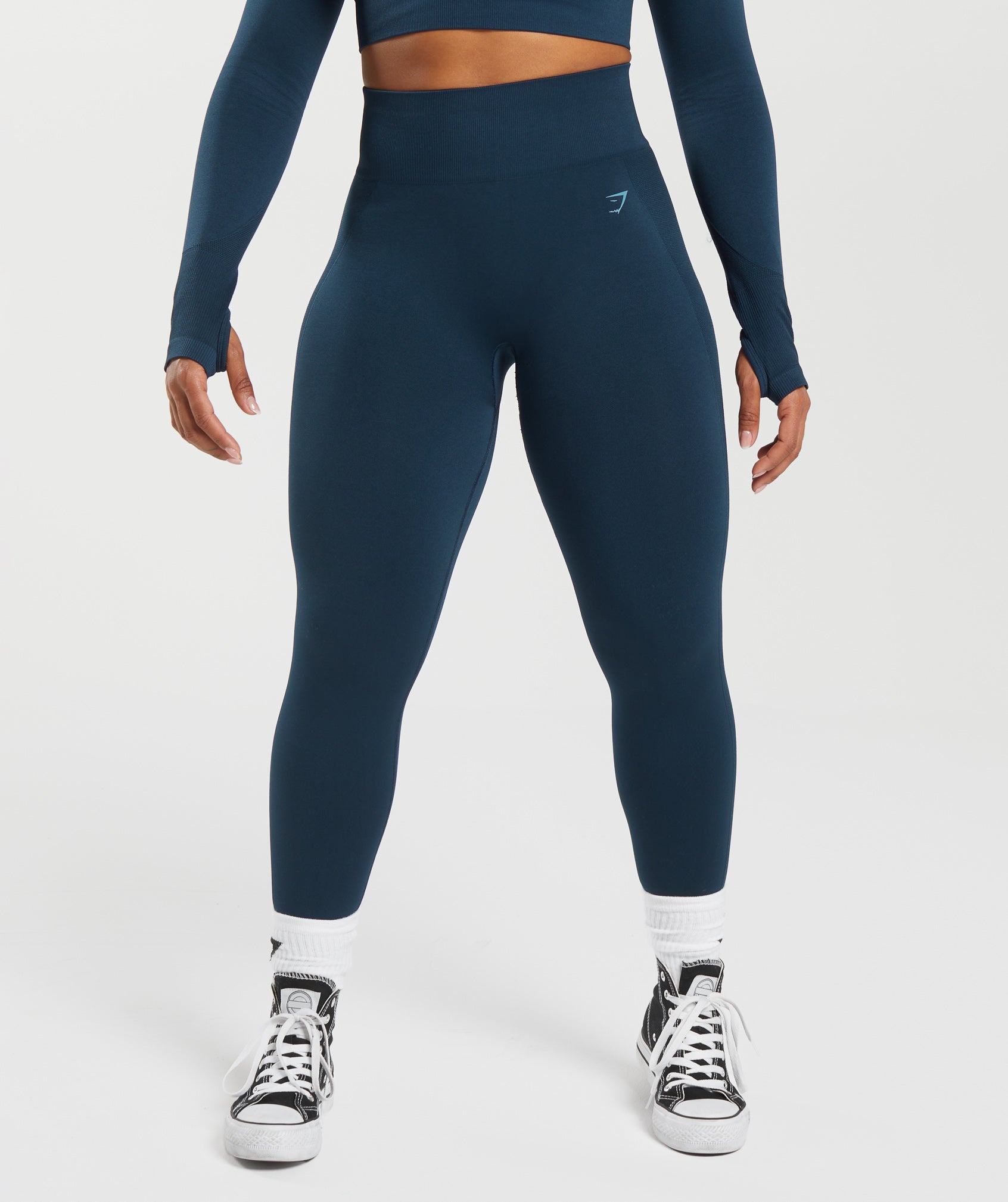 Gymshark GLLG4714 Womens High Rise Training Leggings Navy Blue Size XL