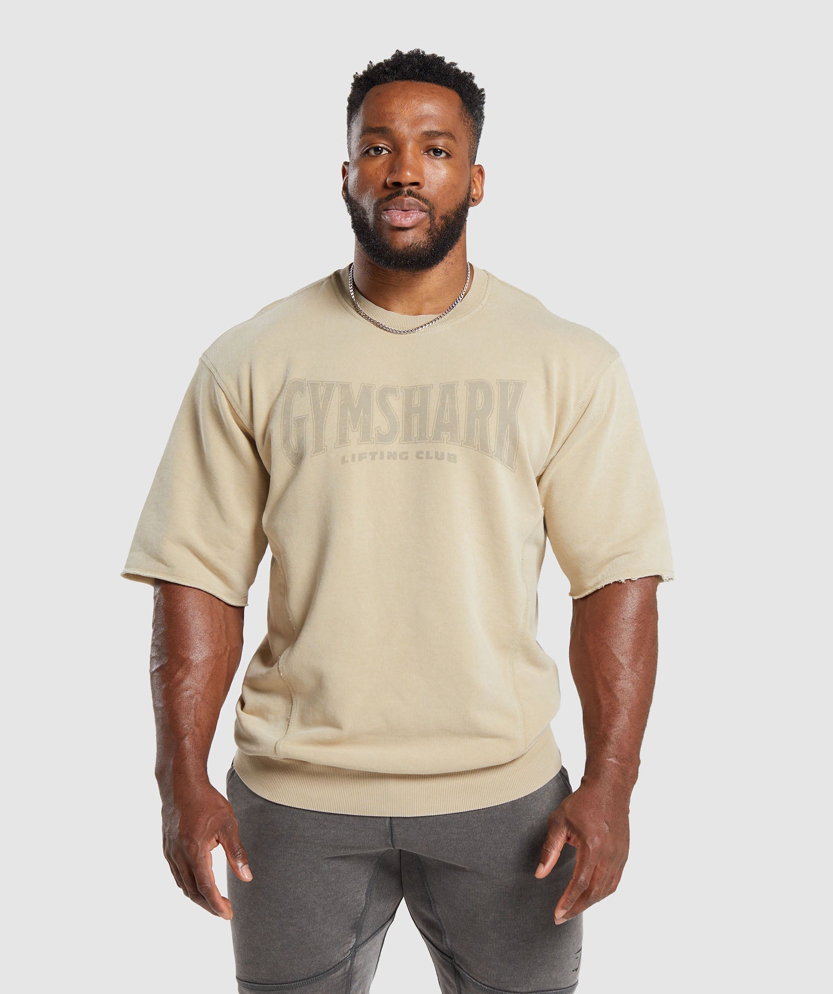 Gymshark Heritage Washed Short Sleeve Crew - Desert Beige