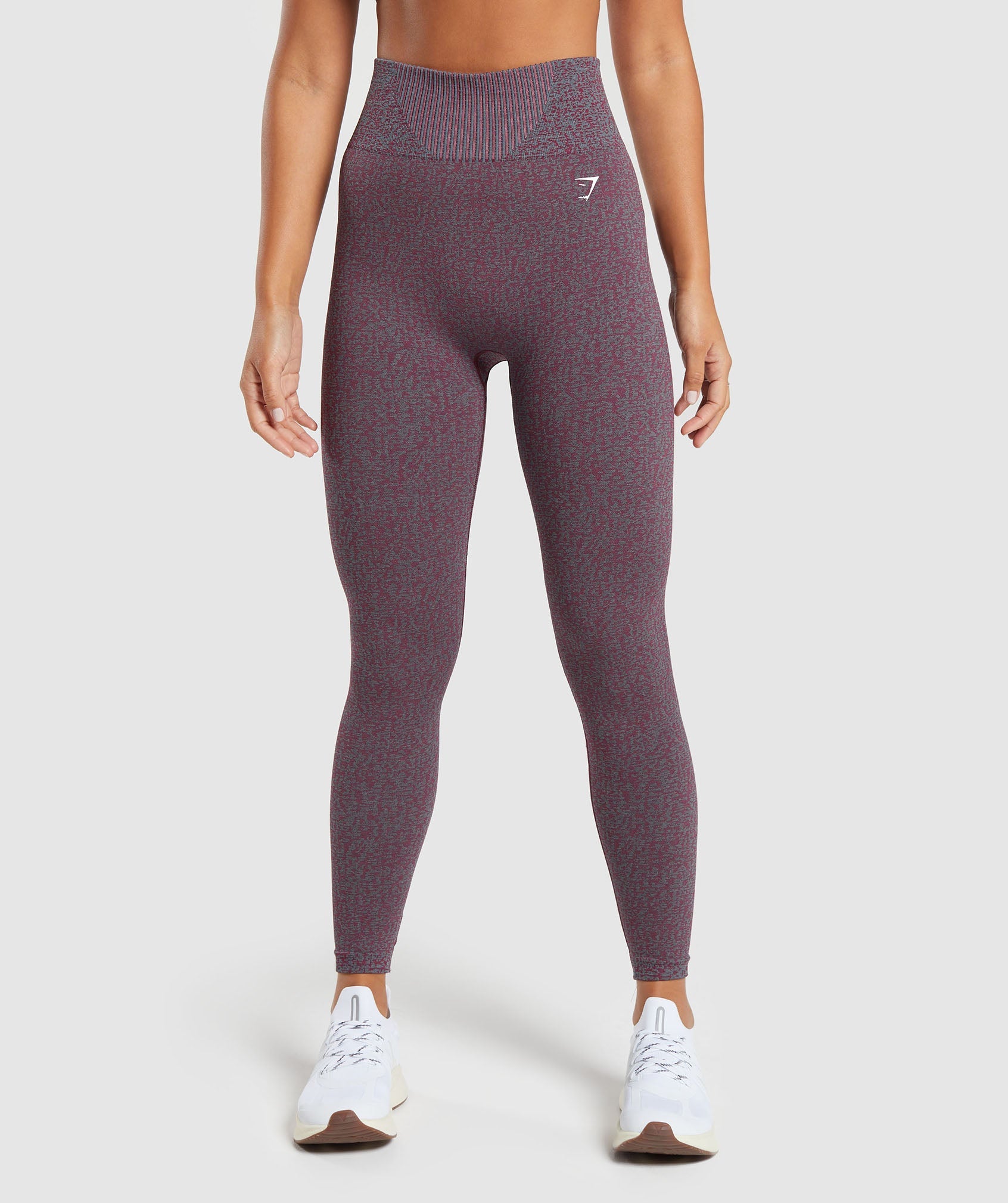 Gymshark Marl Seamless Leggings - Plum Pink Marl/Dark Grey Marl/Plum Pink