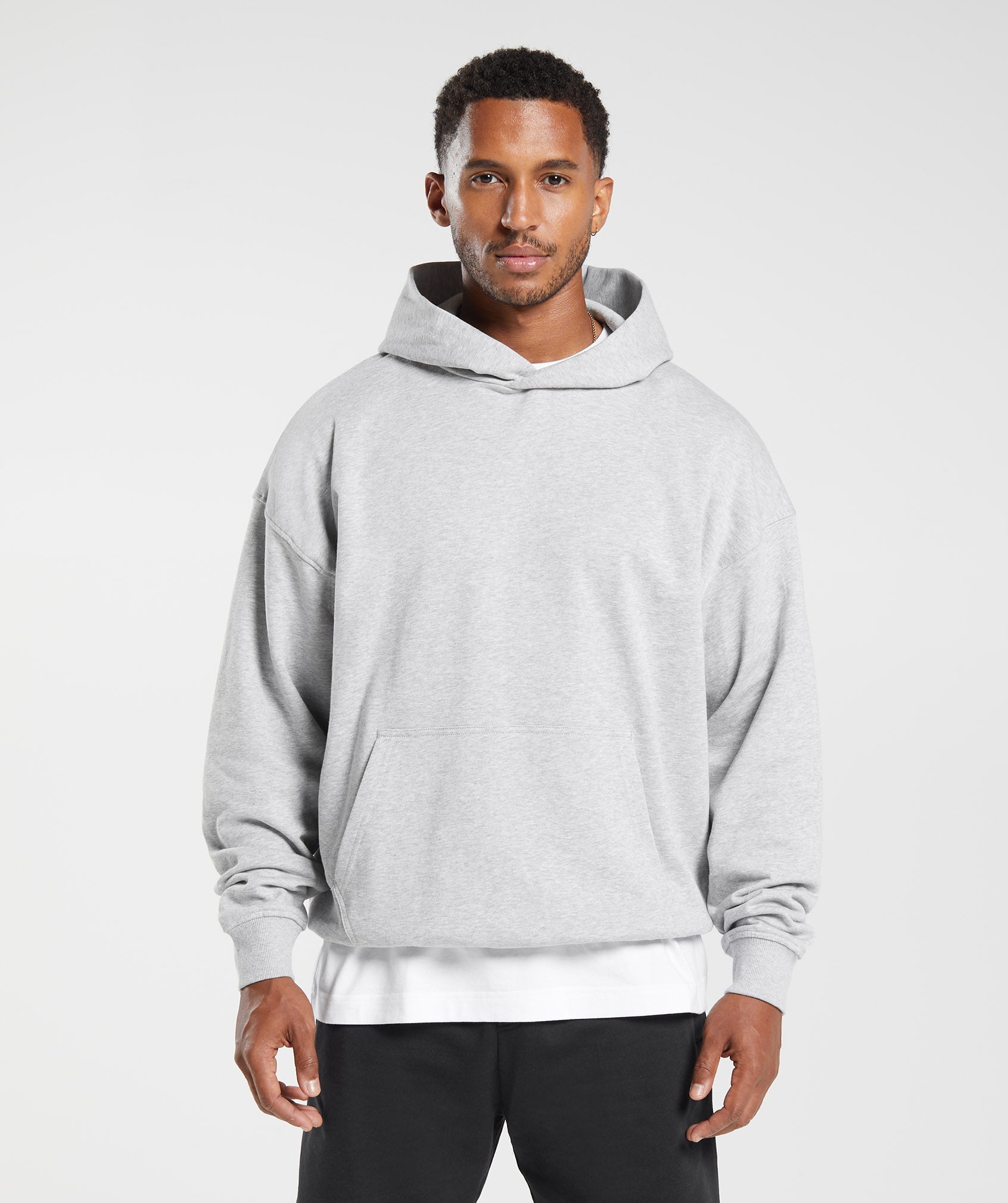 Gymshark Rest Day Essentials Hoodie - Light Grey Core Marl