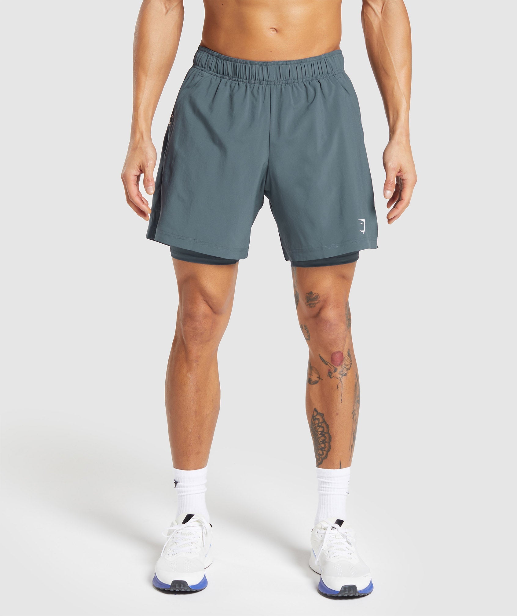Gymshark Sport 7 2 in 1 Shorts - Titanium Blue