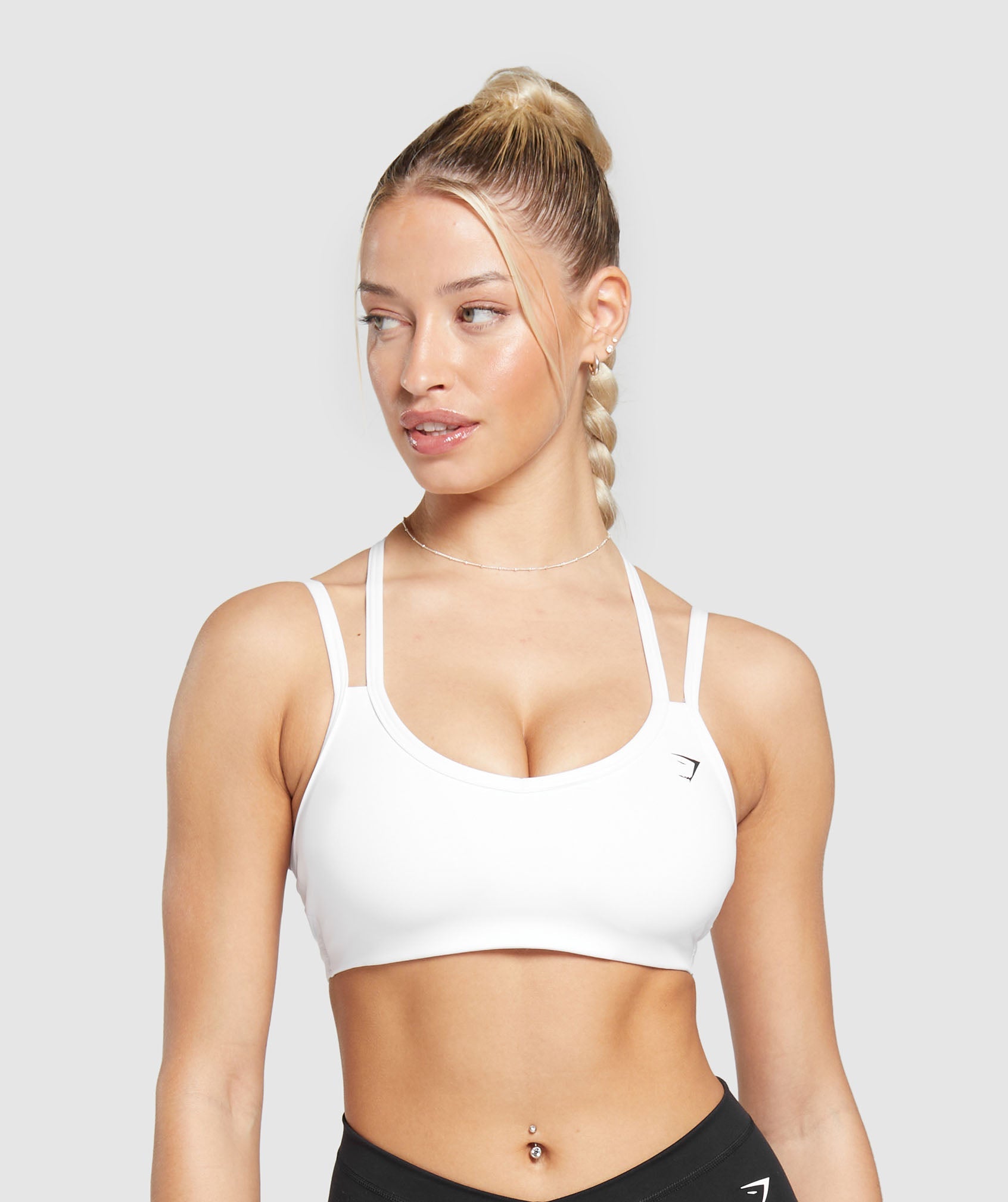 Gymshark Ruched Strappy Sports Bra - White