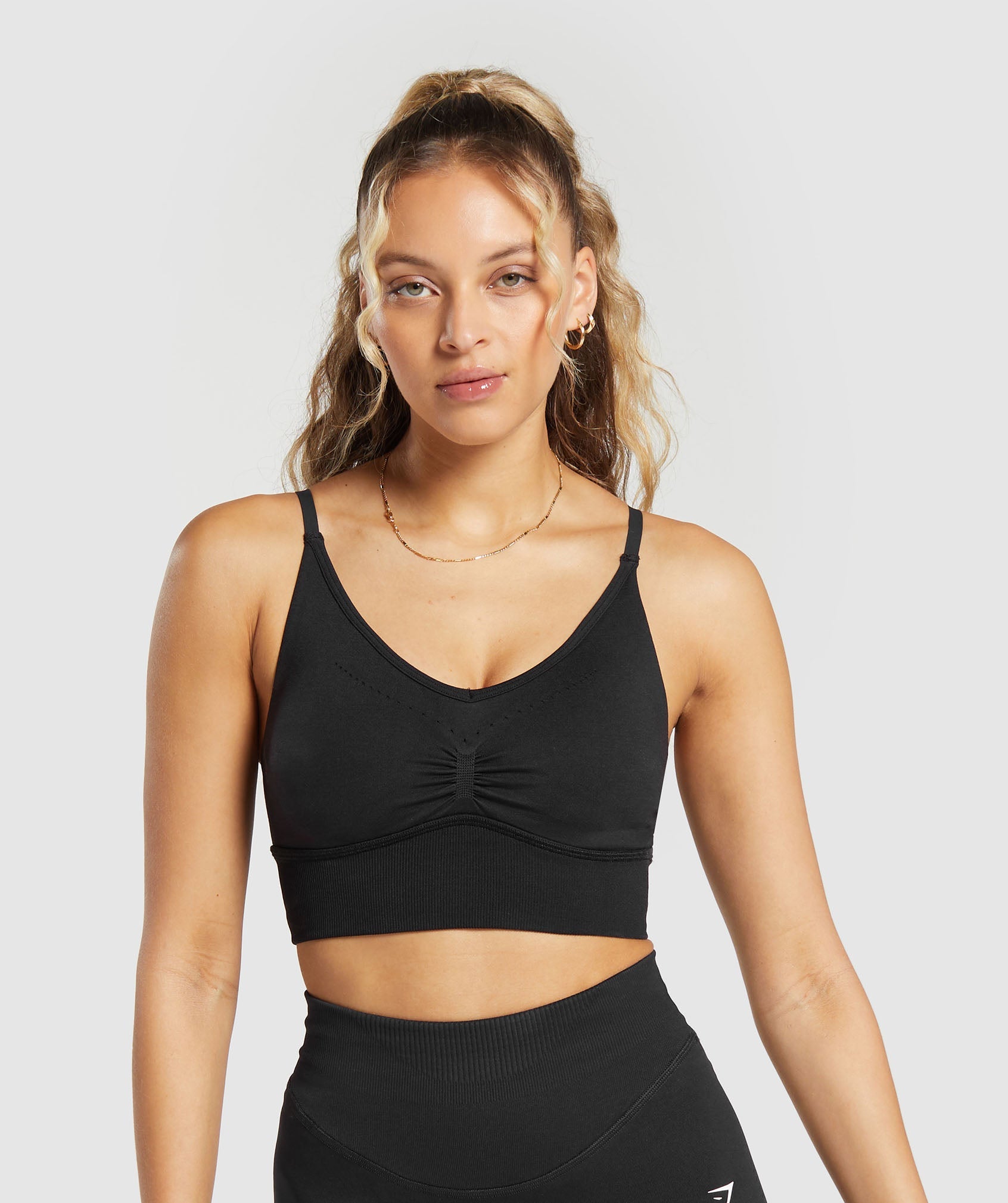 Gymshark Sweat Seamless Cross Back Sports Bra - Black