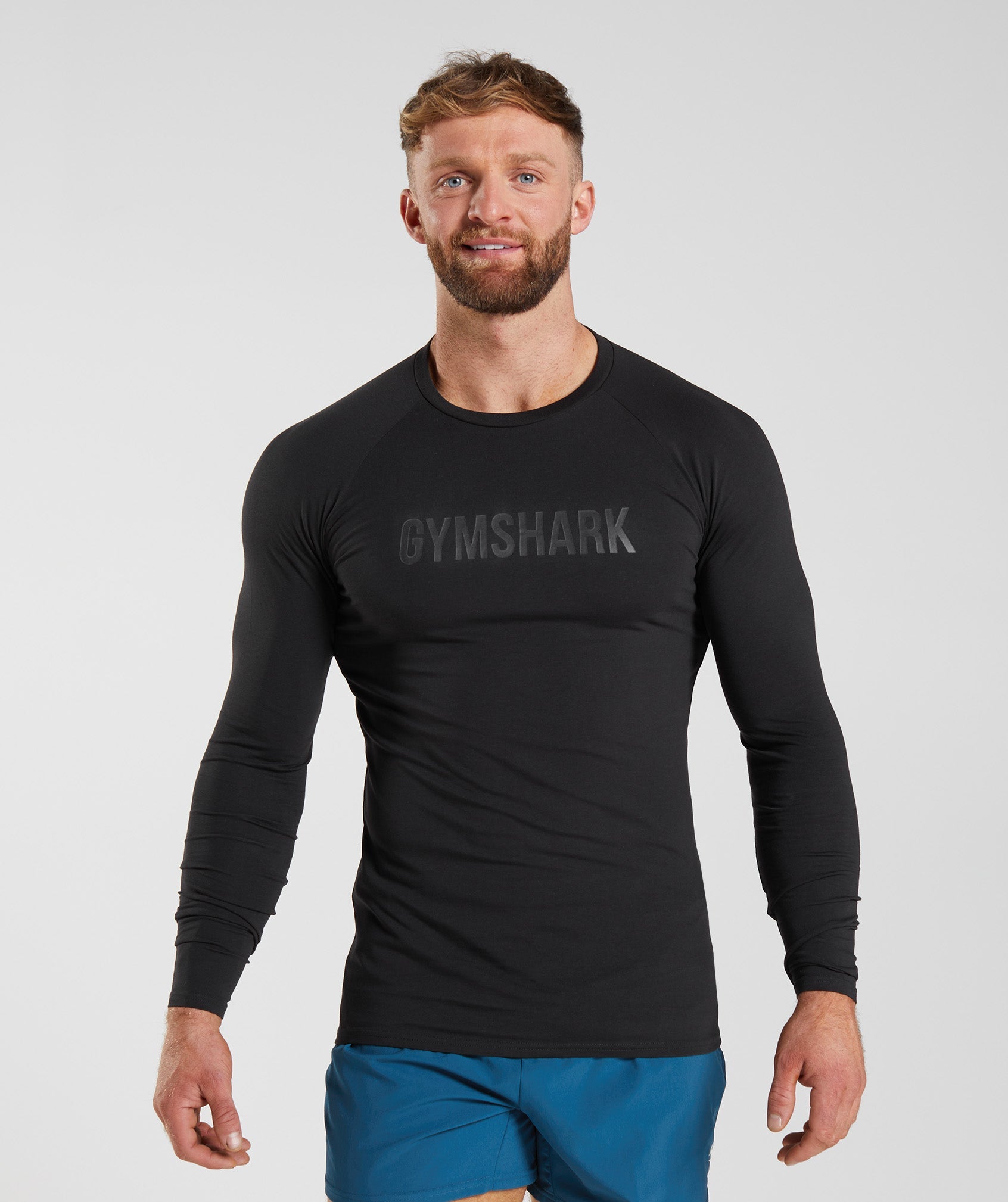 Gymshark Crest Long Sleeve T-Shirt - Black