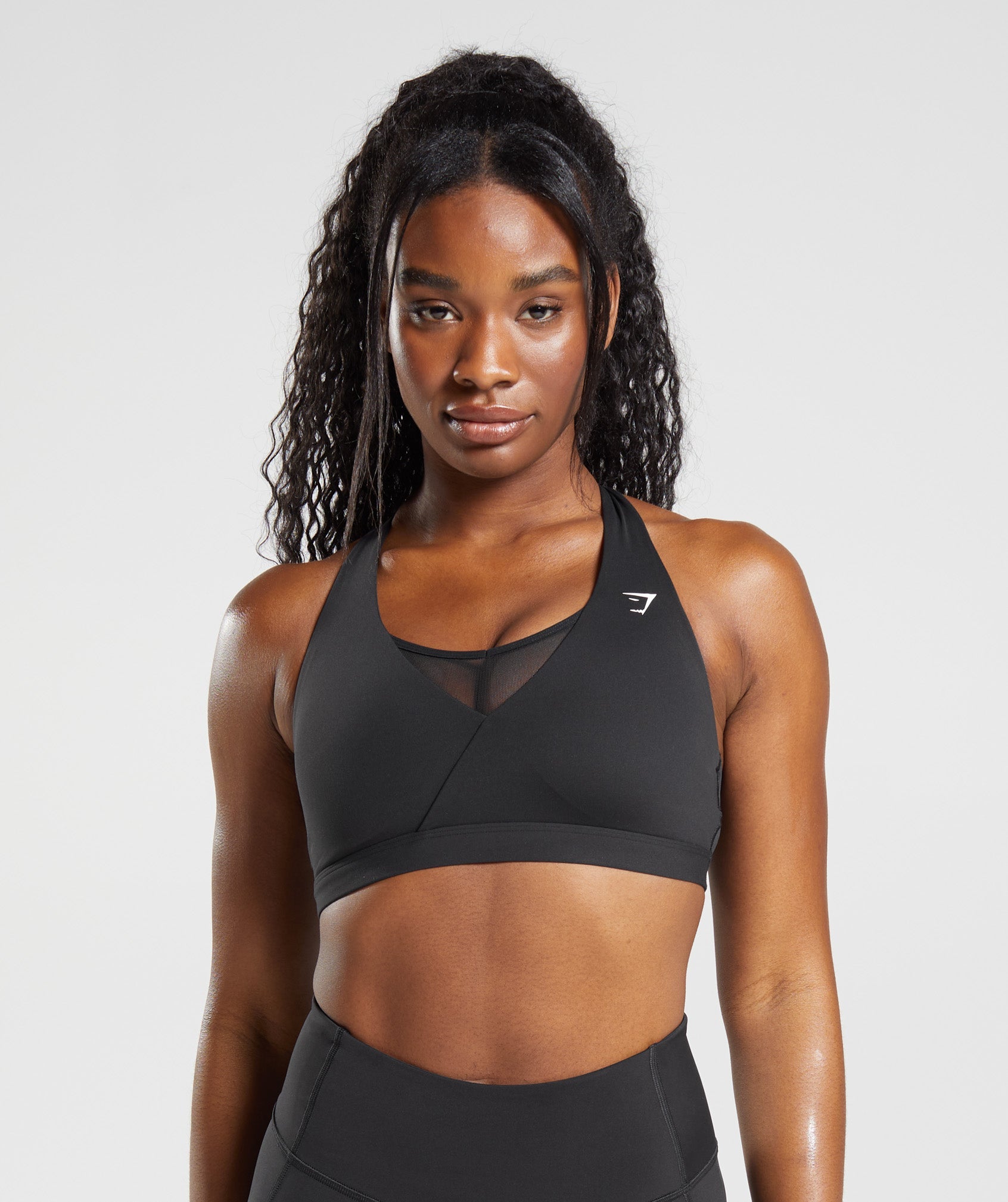 Gymshark Ruched Sports Bra Black Size Medium - New