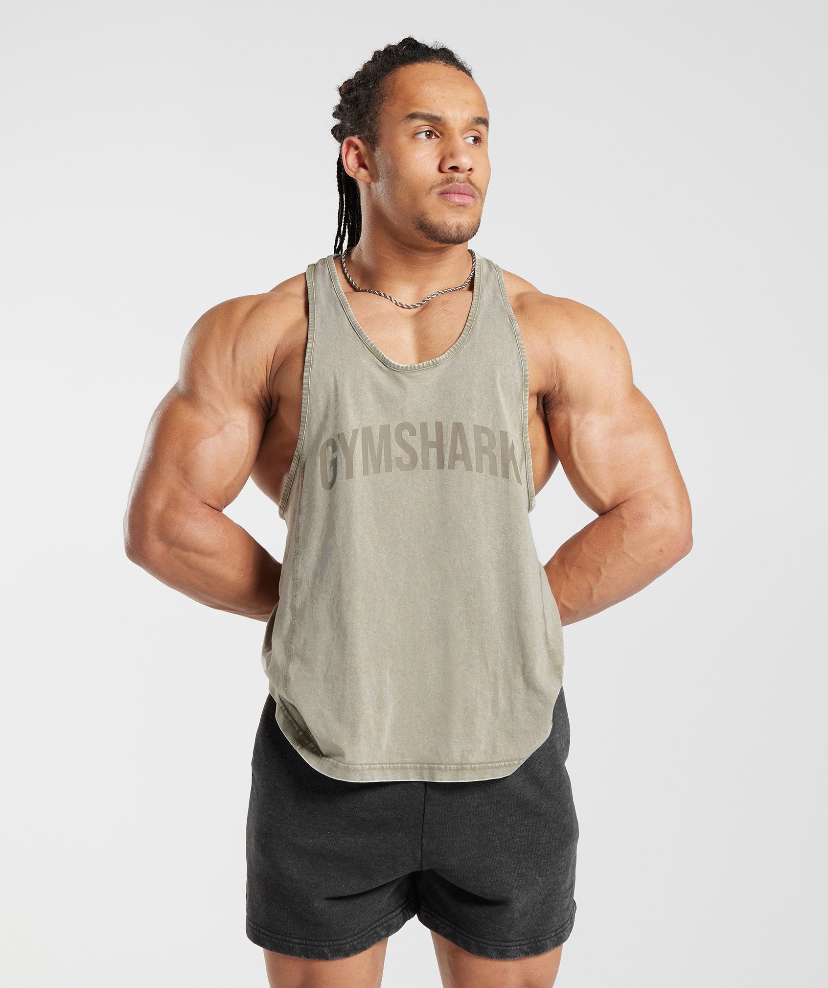 Gymshark Power Washed Stringer - Ecru Brown