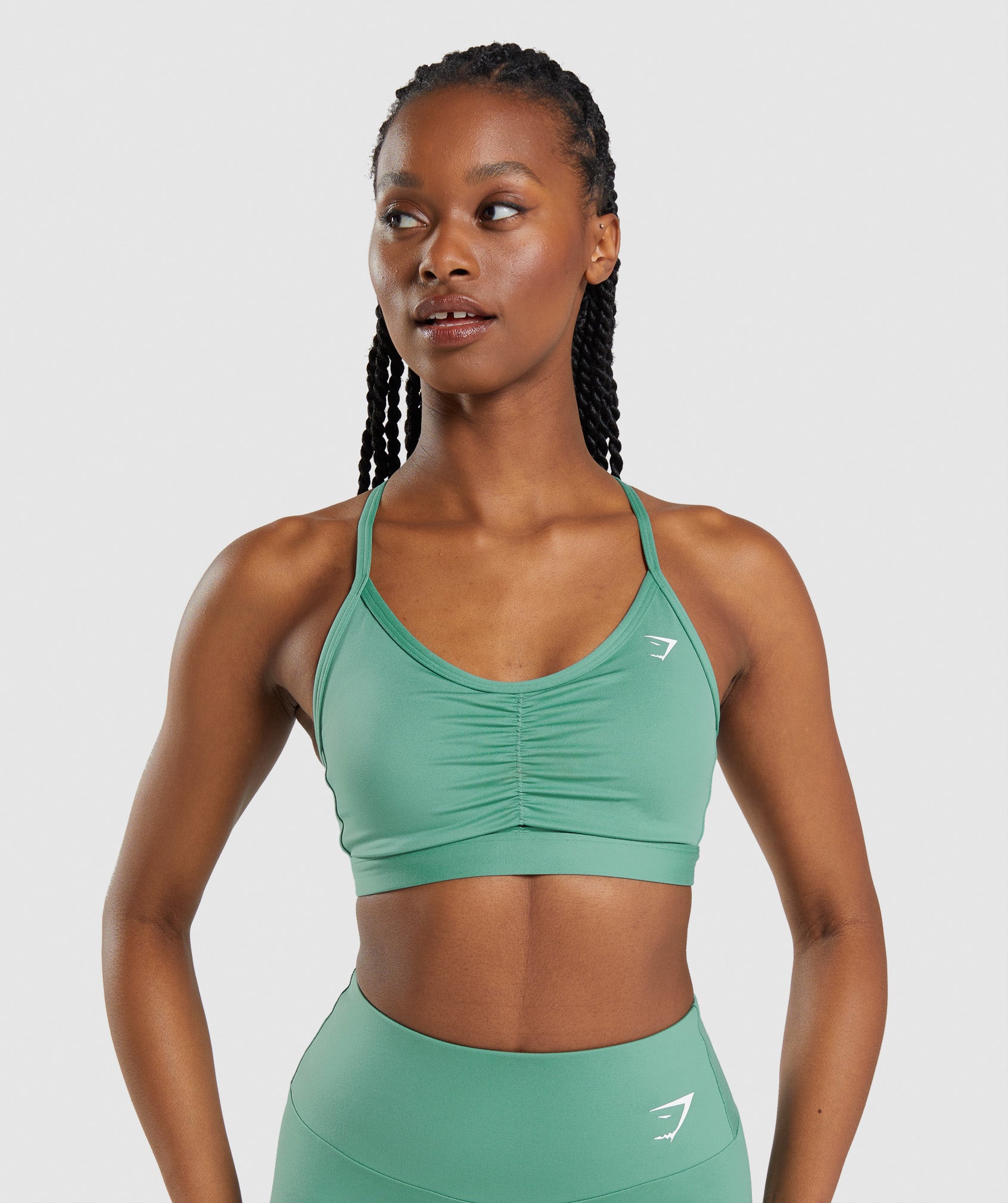 Gymshark Ruched Sports Bra - Light Sage Green - Extra Extra Large