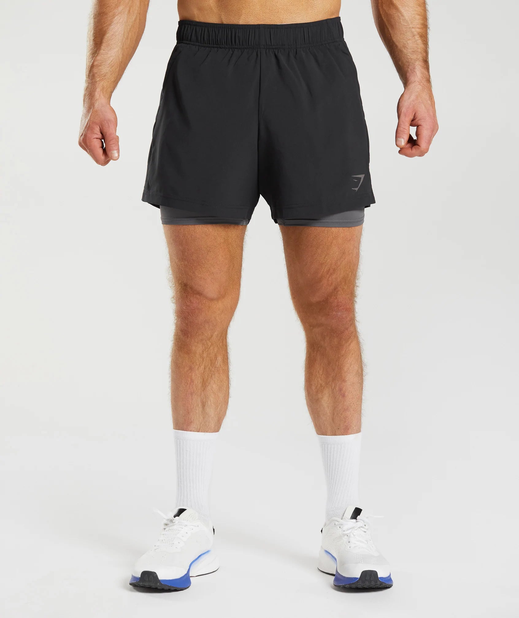 Gymshark Running 2 In 1 Shorts - Black/Silhouette Grey