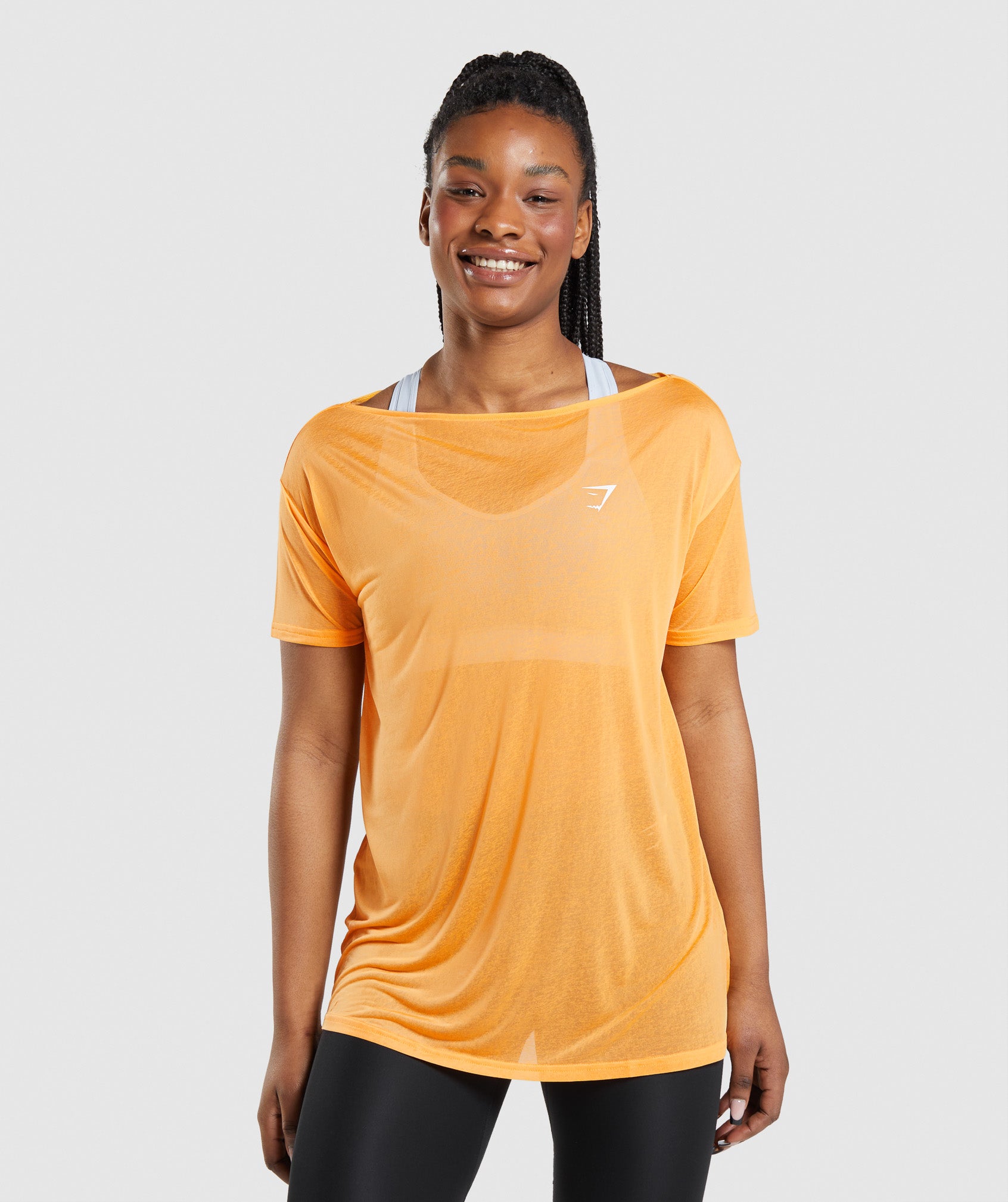 Training Short Sleeve Crop Top - Orange