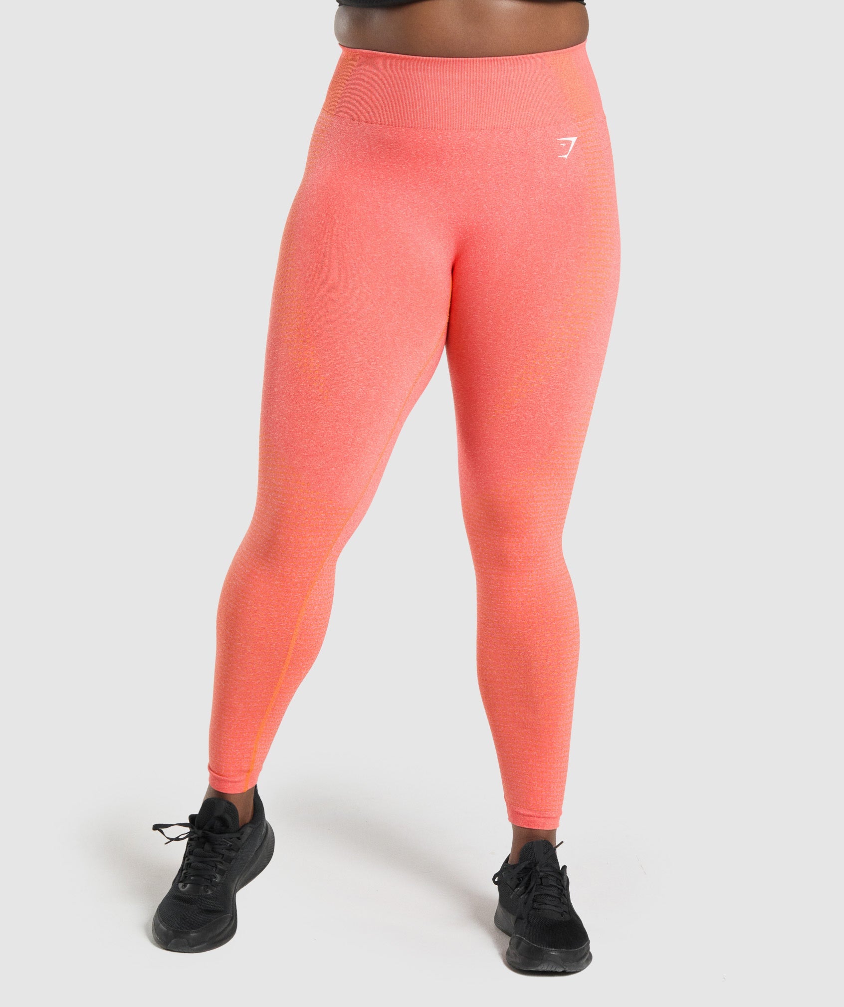 Gymshark Adapt Marl Seamless Leggings - Pepper Red/Zesty Orange