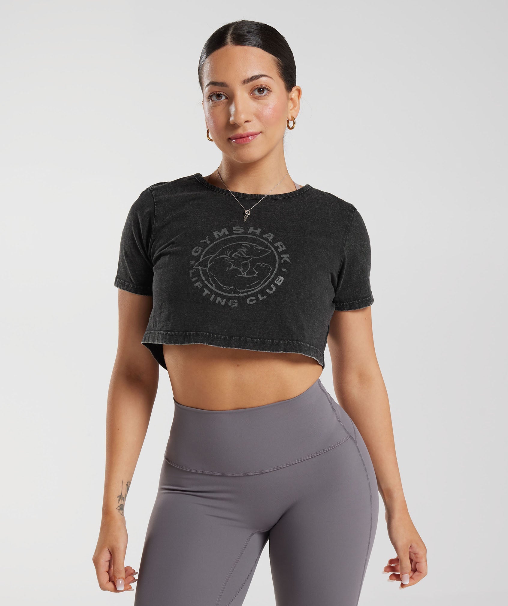 Gymshark Legacy Washed Crop Top - Black