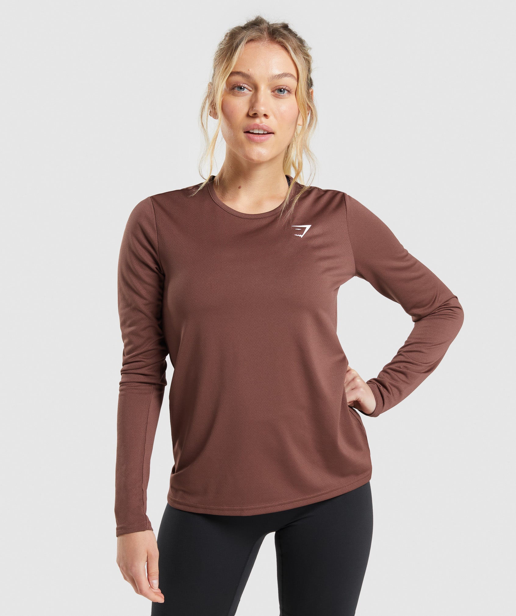 Gymshark Training Baselayer Long Sleeve Top - Cherry Brown