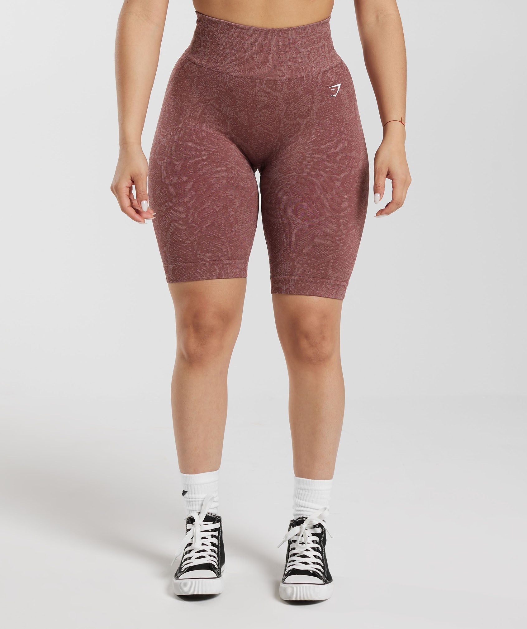 Gymshark Adapt Animal Seamless Cycling Shorts - Modern Blush Pink/Magenta  Brown