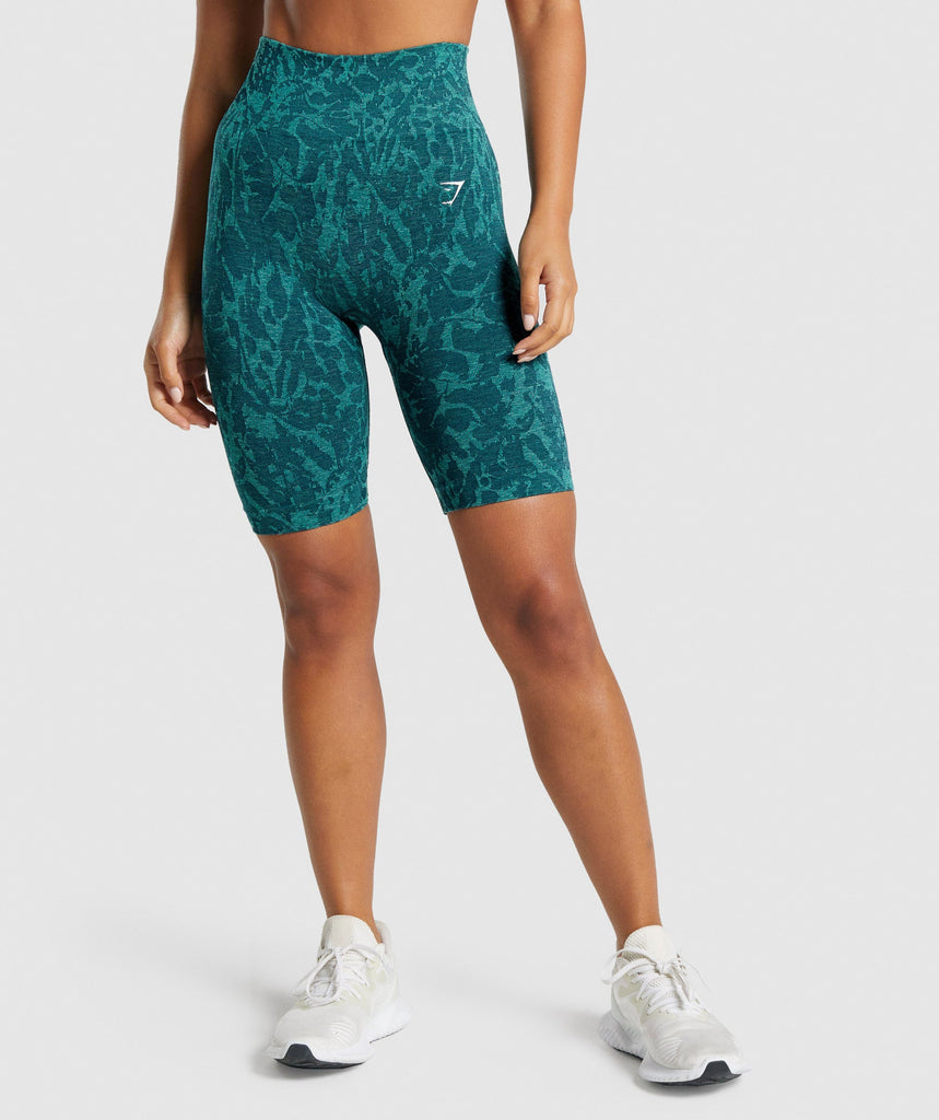 Gymshark Adapt Animal Seamless Cycling Shorts - Butterfly | Teal