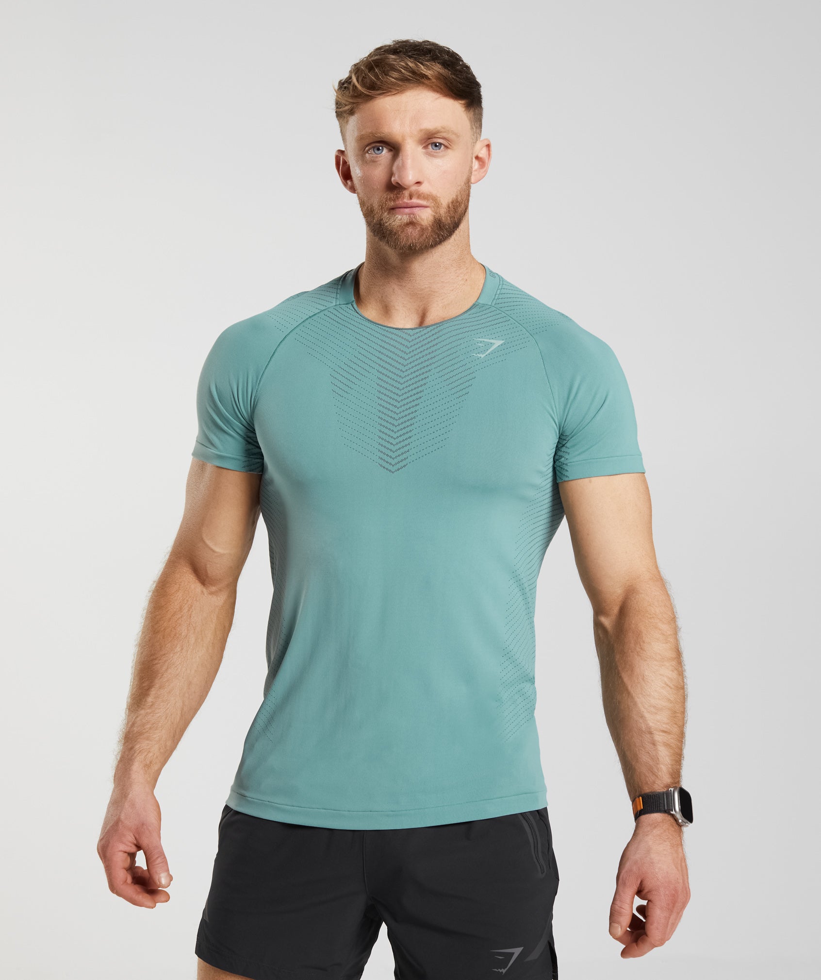 Gymshark Apex Seamless T-Shirt - Ink Teal/Silhouette Grey