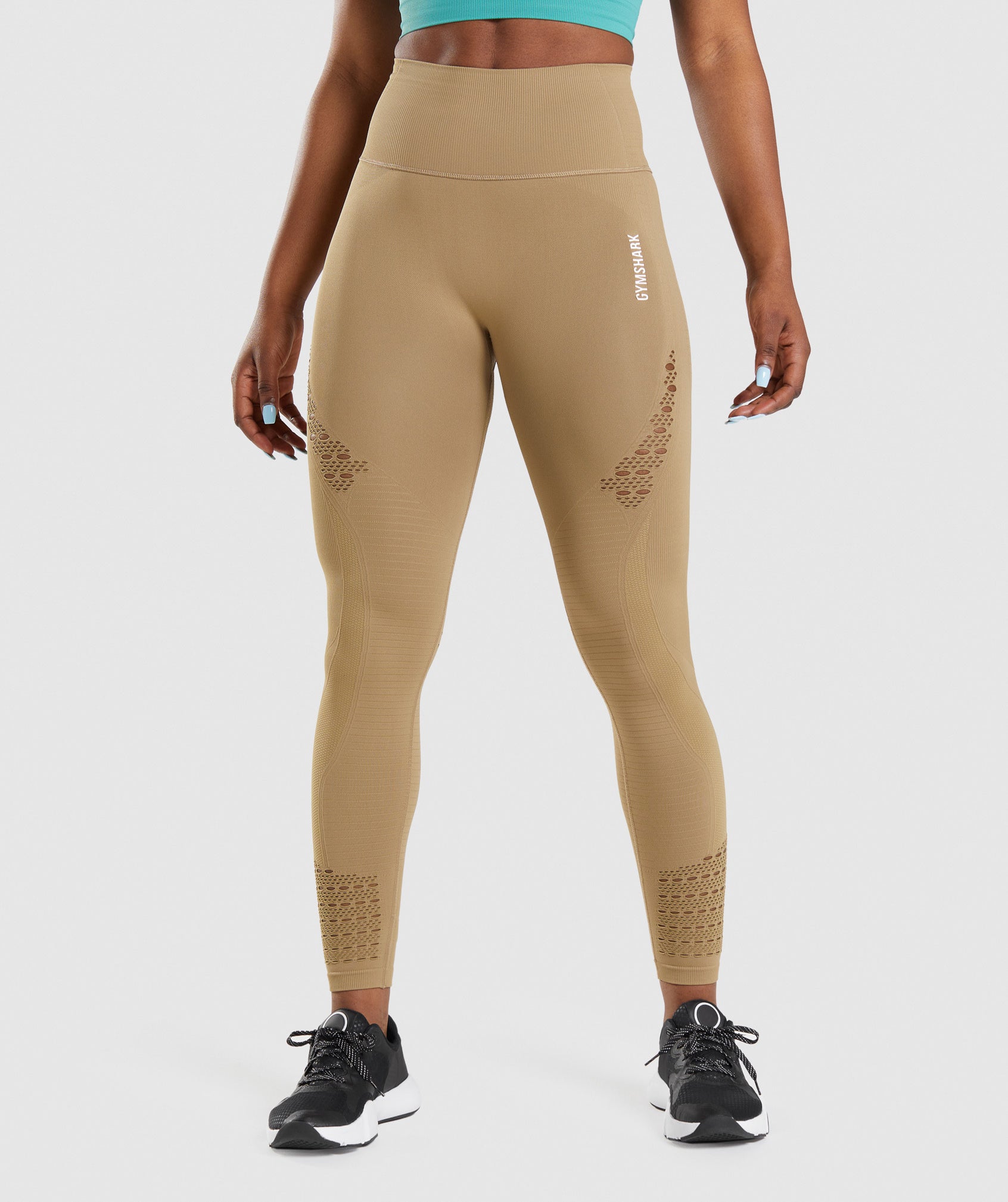 Gymshark Women Energy Seamless High Rise Tan Biscuit Brown