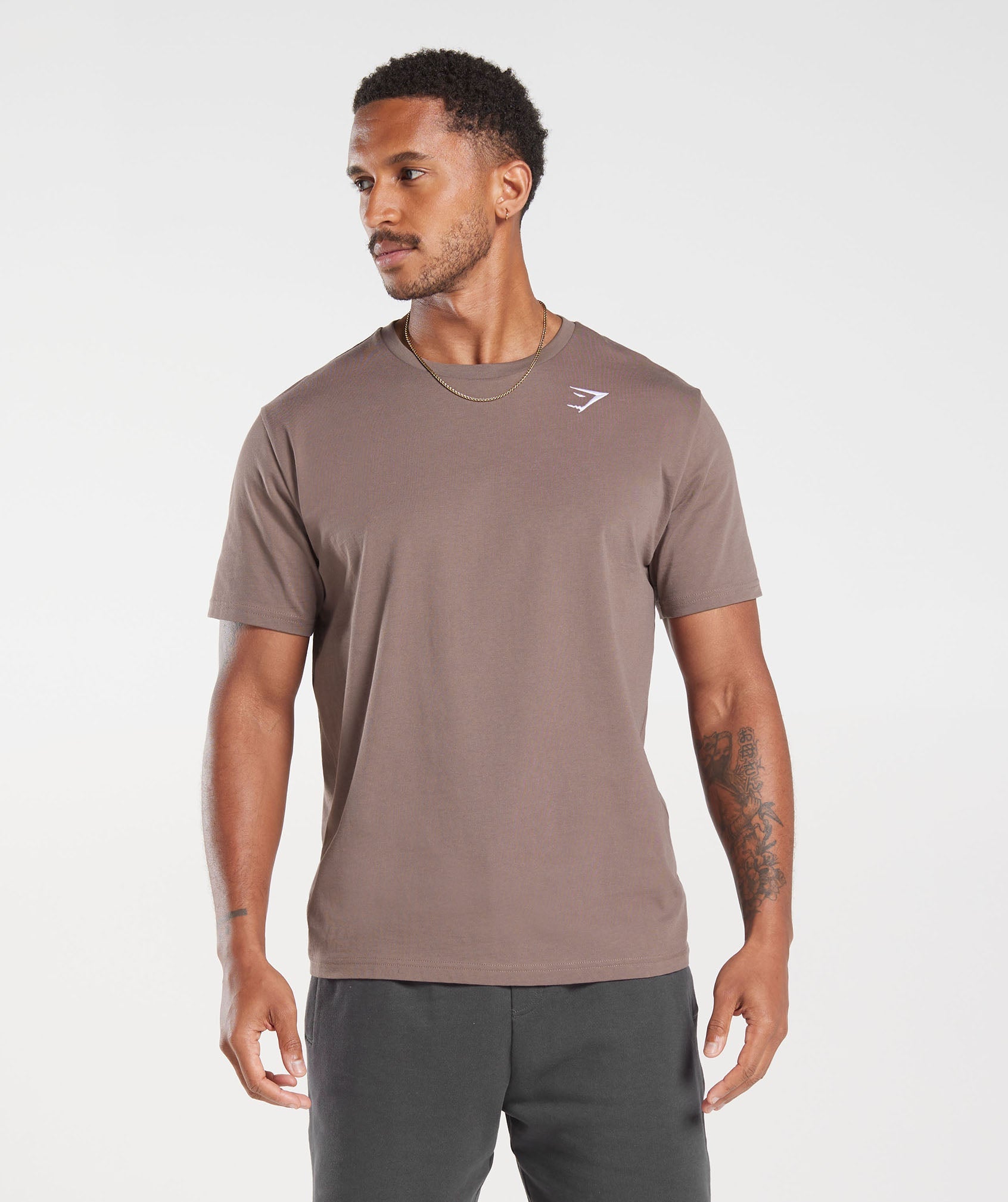 Gymshark Crest T-Shirt - Truffle Brown