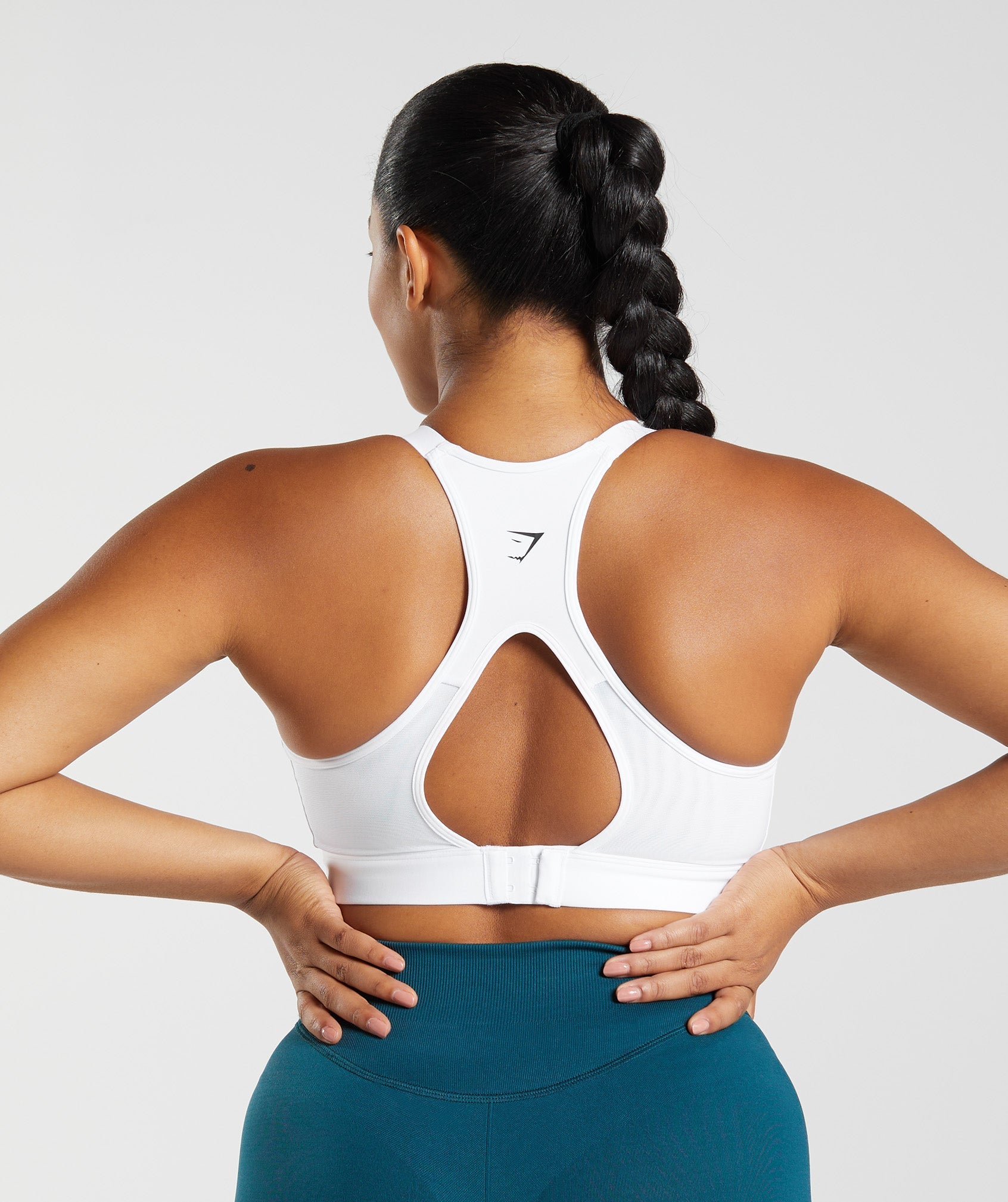 Gymshark Cut Out Back High Support Sports Bra - White