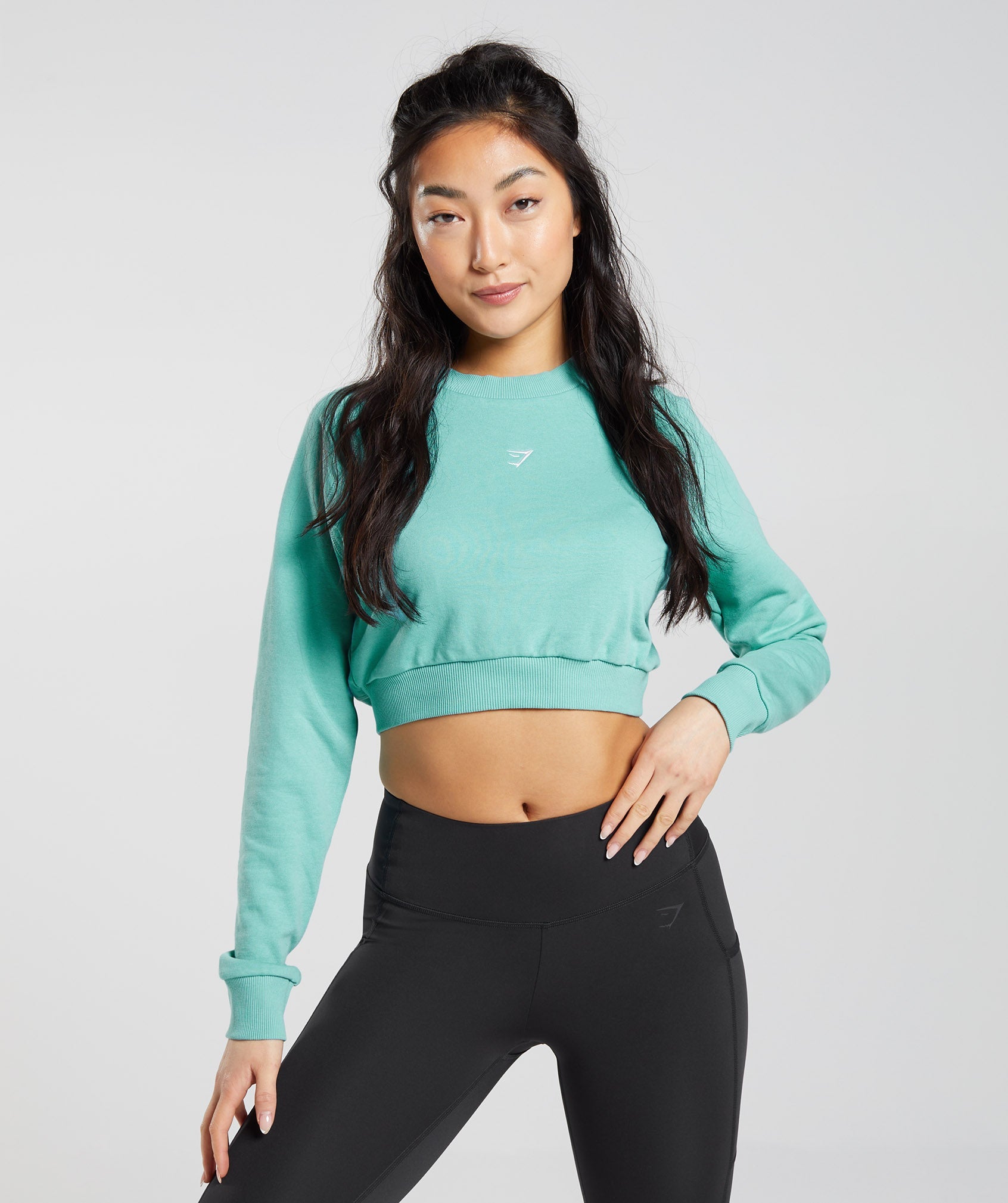 Gymshark Training Cropped Sweater - Cornflower Blue