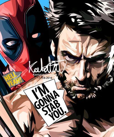 Pop Art 掛畫 - Deadpool vs Wolverine 死侍vs狼人