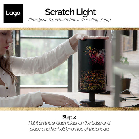 Lago Scratch Light 夜景刮畫燈 | 安裝在已裝好燈泡的底裝上 | 家居設計擺設 | Up-Next HK