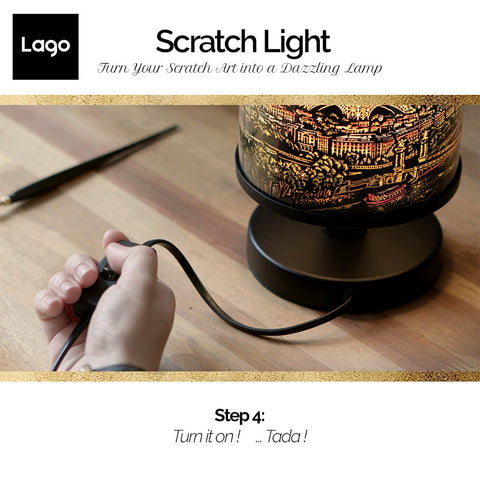 【聖誕禮物2018】韓國 Lago Scratch Light 刮刮畫座檯燈(刮刮燈) | 創作心意禮物 | Up-Next HK