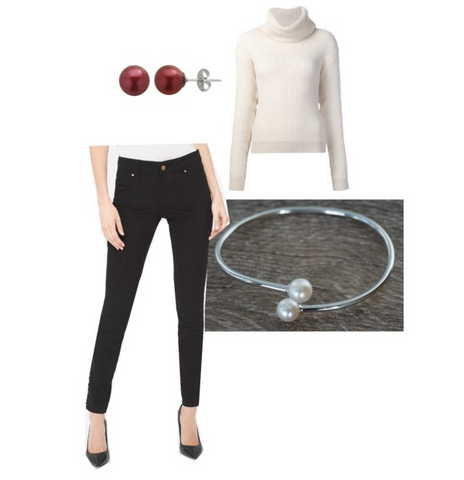 Holiday party accessories sweater and jeans