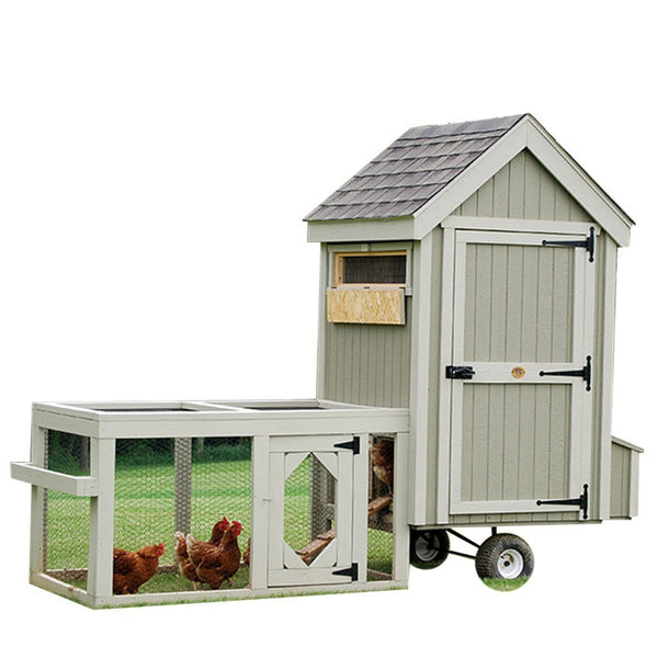 Little Cottage Co 4x4 Colonial Gable Run Coop With Wheels 5 6