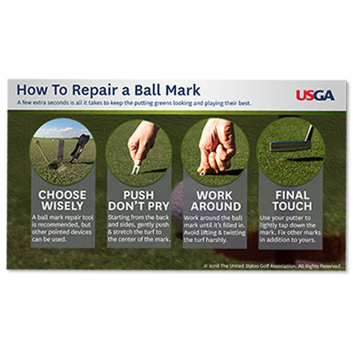 How To Repair A Ball Mark Course Care Educational Poster Usga