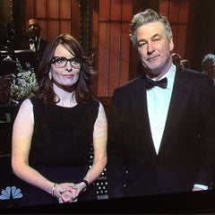 Tina Fey in Meredith Marks Raquel Earrings and Hollie Bangle