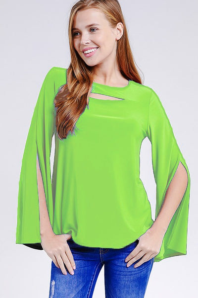 green cut out top