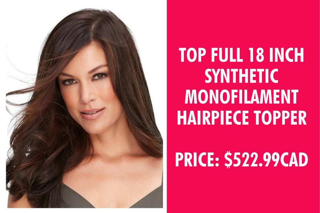 Top Full 18 inch Synthetic Monofilament Hairpiece Topper