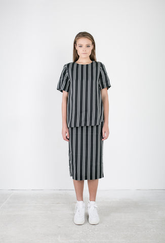 OSKAR black and white striped top and skirt