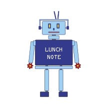 robot lunch note mini notecard