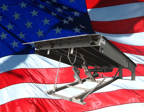 Loading Dock Leveler with US Flag in background