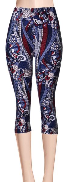 Printed Capris Leggings - Cloudy Dreams