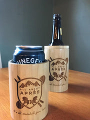 All About Apres Woodster Beer Coozie