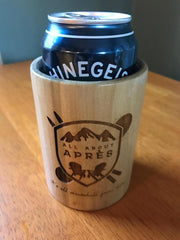 Wooden Koozie All About Apres