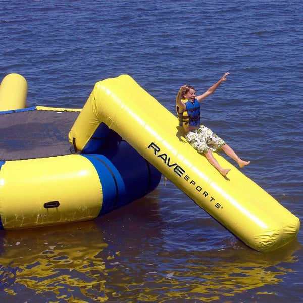 water trampoline with slide