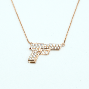 Gold 'n Diamonds Gun Necklace