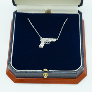 Gold 'n Diamonds Gun Necklace