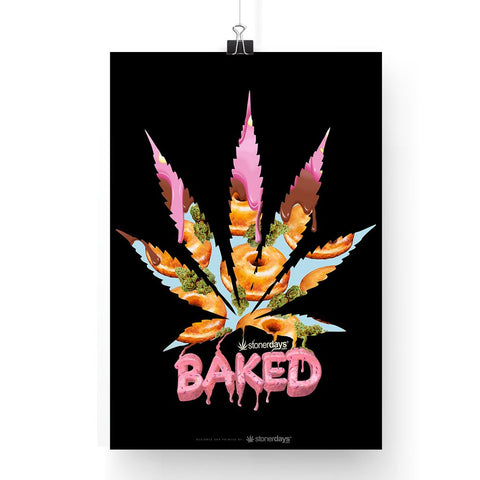 baked marijuana poster donuts and kush