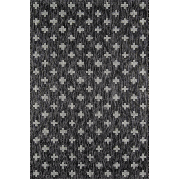 umbria charcoal/white indoor/outdoor area rug