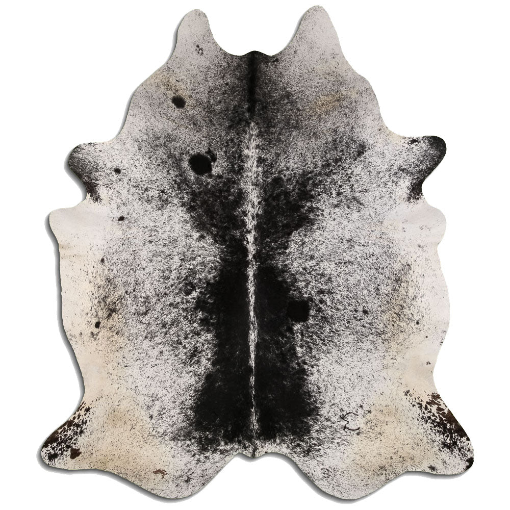 Black Grey White Faux Cowhide Contemporary Rawhide 100 Suede