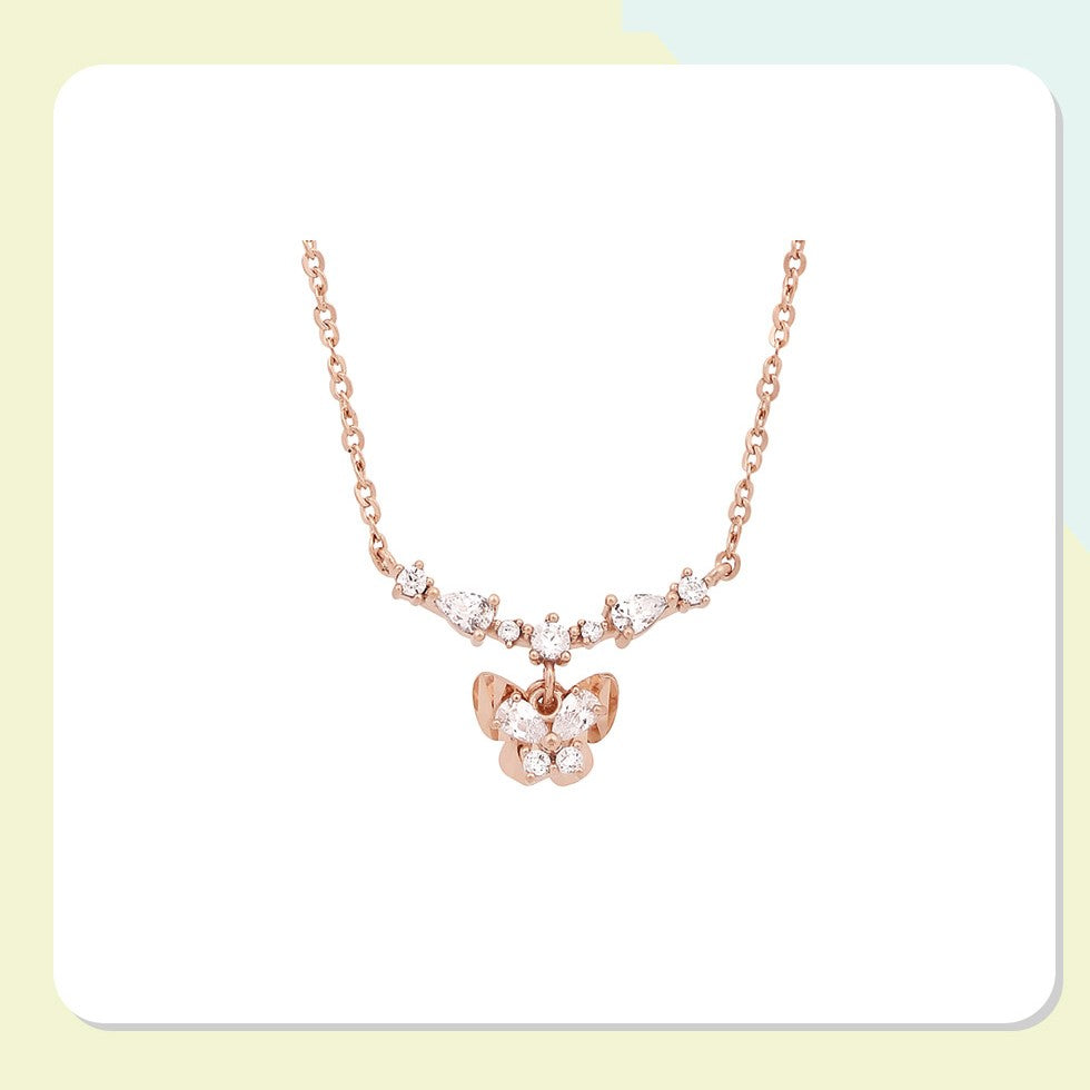 CLUE Spring Rustling Butterfly Silver Necklace Harumio