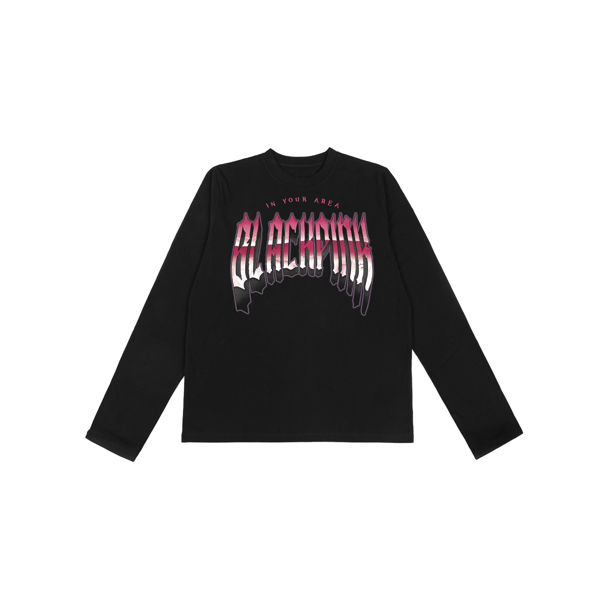 black pink long sleeve t shirt