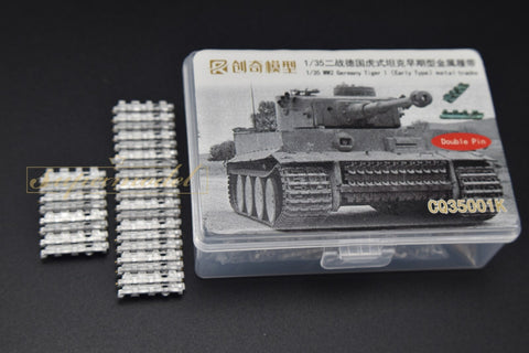 Tanque Tiger alemán de tipo temprano, modelo R, 35001K, 1/35, WWII, pista de Metal y Pin| |