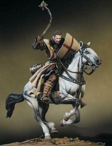 1/24 Resin Figure: Medieval Knight With Flail On Horseback